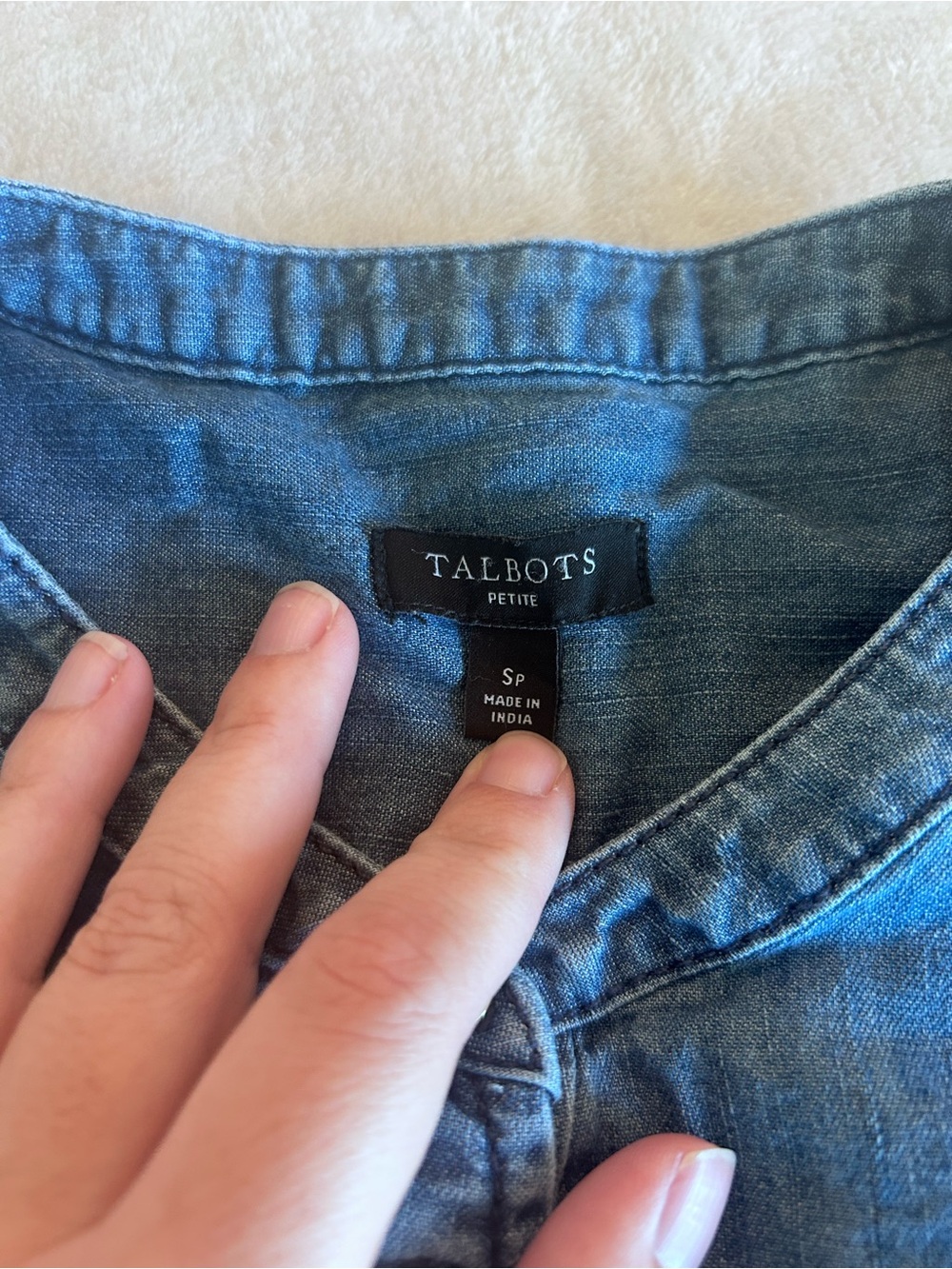 Talbots Short Sleeve Denim Popover - Picture 2 of 5